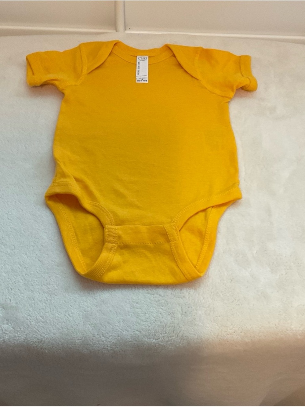 Rabbit Skins Bright Yellow Short-Sleeve Baby Bodysuit